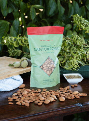 Mandorle alla santoreggia salate da agricoltura biologica